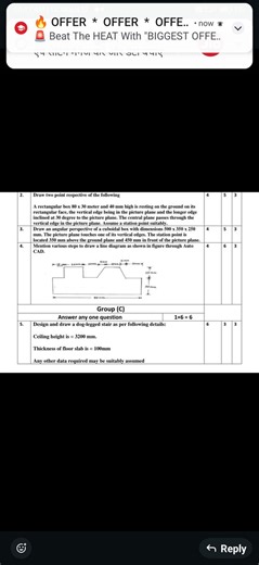 Questions Draw two point perspective of the following: A recta... | Filo