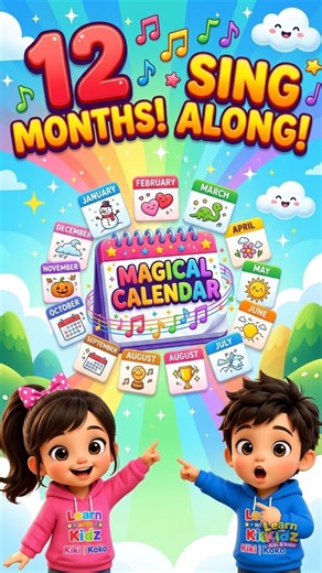 📅 Months of the Year Song 🎶 Learn 12 Months with Kiki & Koko! #shorts #kids #kidssongs
