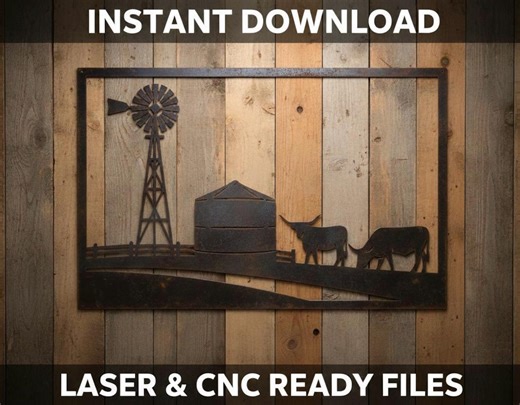 US Farm Scene Digital Cut DXF SVG Files | American Farm Scene Plasma & Laser Ready - Etsy