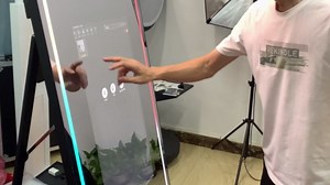 Mirror Photo Booth Selfie Led Frame Portable Touch Screen Magic Mirror Booth Machine for Wedding Party Events (Black, 65"/32" Screen)