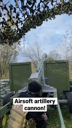 Airsoft artillery canon!! #airsoft #fpsairsoftclub #artillery #cannon #cqb #skirmish #fyp #shorts