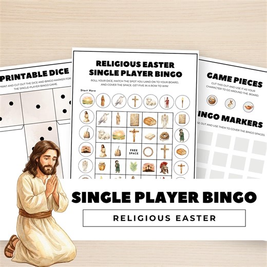 Religious Easter Bingo Game, Kids Single Player Bingo Game, Christian Holiday Printable, Jesus Resurrection Bible Story Activity, Solo Play - Etsy Australia