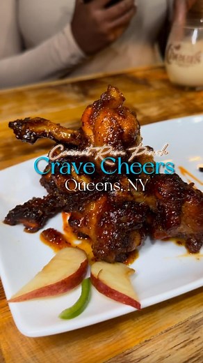 NYC Foodie | Des'Tini LaGrone on Instagram: "This is my first food review in Jamaica Queens and I’m so happy my friends at Crave Cheers invited me. Crave Cheers Rum Room’s menu and food curation is by the originator & creator of Rasta Pasta Chef Basil. These two have created a Caribbean brunch powerhouse with a revised take on the typical Caribbean brunch items. They came out the gate swinging! The honey garlic lollipop wings were delicious and falling off the bone. The oxtail reggaetoni with th