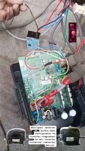 @refdevice on Instagram: "Whirlpool inverter double door fridge dc inverter compressor to non inverter compressor converter device"