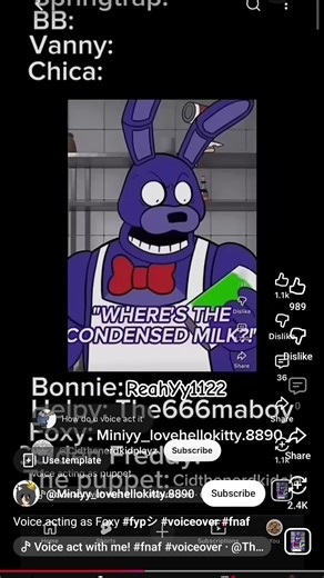 voice acting as Bonnie