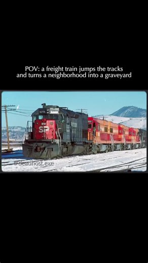 On May 12, 1989, at 7:36 AM, Southern Pacific freight train SP 7551 East lost control while descending the steep Cajon Pass in California. Carrying 69 cars of heavy trona mineral, the train was nearly double the weight the crew had been told due to a clerical miscalculation. As the 6,000 ton train sped down the grade, the overworked brakes began to melt and smoke. The train hit 110 miles per hour before catapulting off an elevated curve and plowing directly into a residential neighborhood on Duf