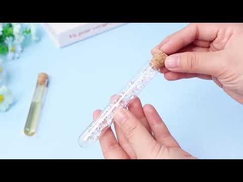 100pcs Clear Glass Test Tubes with Cork Stoppers | 15x100mm Round Bottom Vials | 13ml Glassware