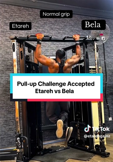 Pull up challenge accepted 💪🏽 Etareh vs Bela and I absolutely loved it! Nothing like a little friendly competition to push each other. Who else is jumping in and joining the challenge? Let’s see those pull-ups! 👀🔥 #pullups #fitnesschallenge #challenge #trend #fyp @EtarehGainz