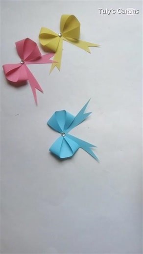 How to Make a Bow 🎀 || kagoj diye kivabe bow banabo || #easycrafts #bow #diy #shorts #craft #ওয়াজ