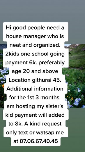 House Manager Job Opportunity in Urau 45