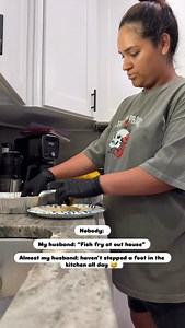 23K views · 47 reactions | After breading 50pcs of fish, a few pounds of shrimp, and making a salad he come asking if I need help…  . lol jk jk he’s on outdoors duty, he’s been paining our fence and cutting the grass while I been peacefully prepping everything but he’ll for sure be frying everything bc big mama is tired.  . | Thecookieshop.lr | Facebook