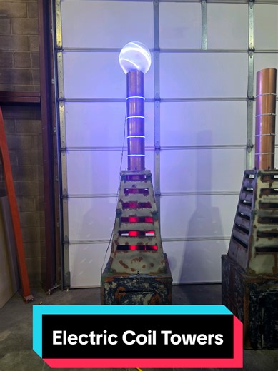 custom built and programed Electric Coil Towers. Made for Six Flags Magic Mountain. If you're looking for something like these, drop us an email or message us directly. #towers #halloween #entertainment #new