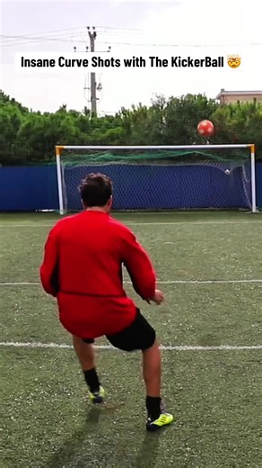 Insane Curve Shots With The KickerBall 🤯 @FRAGBOT ❤️ #soccer #kickerball #football #shot #fyp
