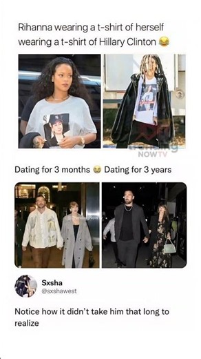 Rihanna wearing a t-shirt of herself #viral