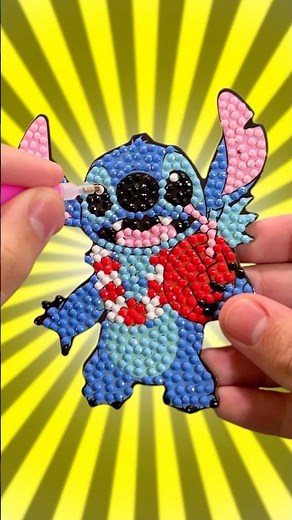 I painted Stitch with DIAMONDS! (diamond painting)