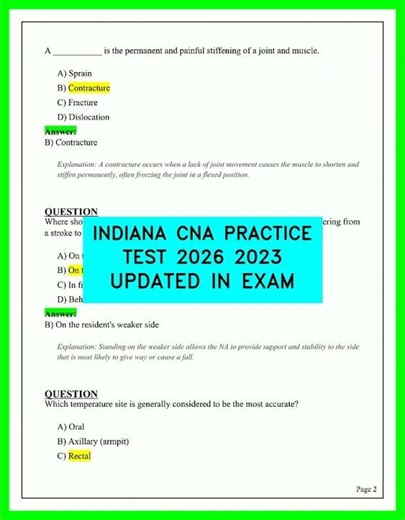 Indiana CNA Practice Test 2026: Updated Exam Questions for Certification Success
