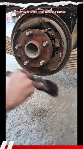 Easy DIY Rear Brake Drum Cleaning Tutorial #shorts #brakesystem #mechanic