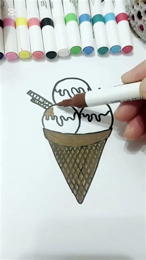 How To Draw an Ice Cream Cone #drawing #art #icecream #shorts