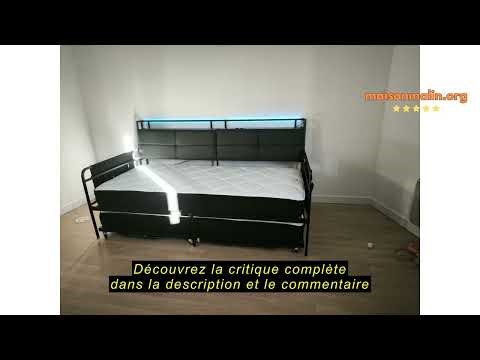 Avis sur la Brinlawb Canapé Lit 90x200 cm avec Lit Gigogne, Banquette lit avec Rangement, Multiprise