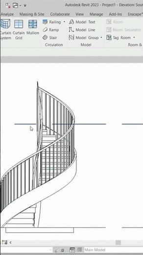 Spiral staircase and spiral railing REVIT TUTORIAL