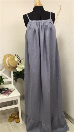 Linen Maxi Dress: Open Back Sundress With Ruffle Hem - Etsy