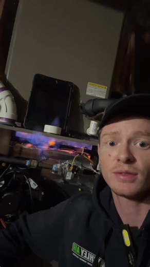 HVAC Service Call 🚨 90% Furnace Flame issues had me thinking… clogged secondary heat exchanger? 🤔 What would you have checked first? 👇 #hvac #fyp #learnontiktok #hvactechnician #bluecollar