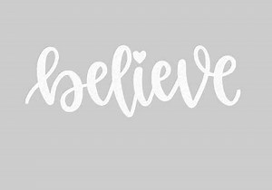 Believe Iron On Decal, Christmas Heat Transfer Patch for Clothing, DIY Crafts and Decor, Pick Size Color (White Glitter)