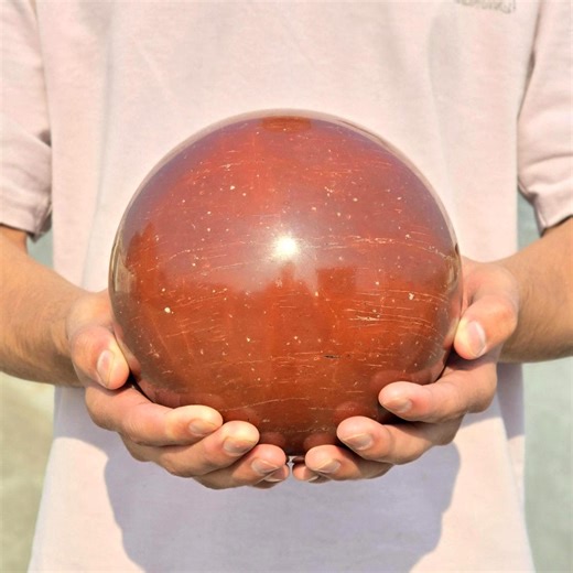 Large Red Jasper Sphere – Polished Crystal Ball, Home Decor (165mm, 6kg, With Stand) - Etsy