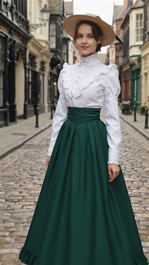 Women’s Vintage Victorian Prairie Dress | Edwardian Historical Fashion Outfit #shorts