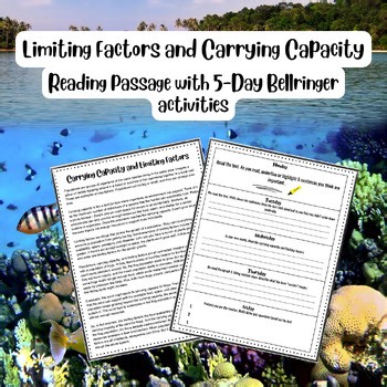 Carrying Capacity & Limiting Factors Reading Passage | 5-Day Science Bell Ringer