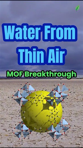 Water From Thin Air: MOF Breakthrough #WaterFromAir #AtmosphericWaterHarvesting #MOFs #WaterScarcity