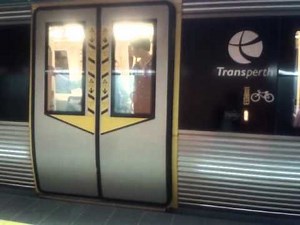 Transperth train at perth underground