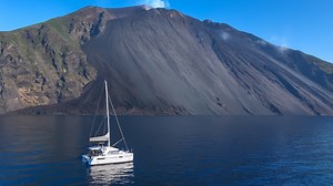 Sailing beneath an active volcano