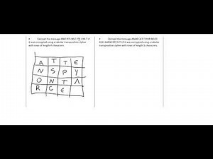 103x Cryptography LHS Tabular Transposition Cipher Decryption
