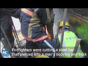 Man survives after steel bar impales his body
