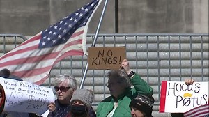 Demonstrators call to 'stop the coup' in President's Day protest against Trump, Musk at State Capitol