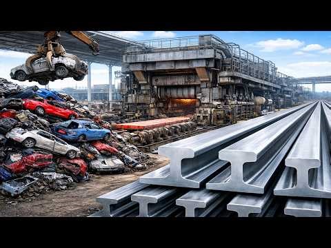 From Scrap Vehicles to Railway Steel Rails | Inside a Mega Steel Rolling Facility