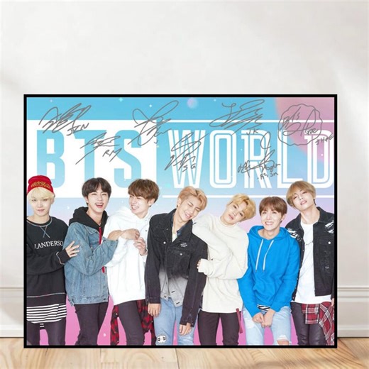 BTS K-pop Group Poster With Autographs (8x10 Matte Print) - Etsy