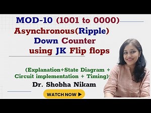 Mod 10 (9 to 0) | Asynchronous | Ripple | down counter | using JK flip flops