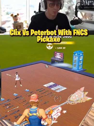Clix 1v1 Peterbot with FNCS Pickaxe - Epic Fortnite Battle