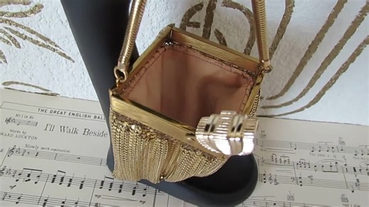 Gold Metal Mesh Purse, Hinged Frame, Art Deco Style Clasp, Satiny Lining, Whiting and Davis?, Collectible, Unique Vintage Gift, Estate Find - Etsy