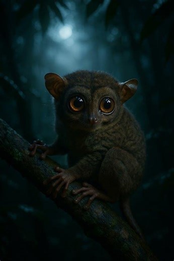 The Eyes of the Night — A Tarsier’s Moonlit World 🌙🐒