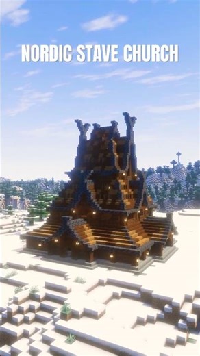 Minecraft Nordic Stave Church! #minecraft #minecraftbuilding #minecraftmodular