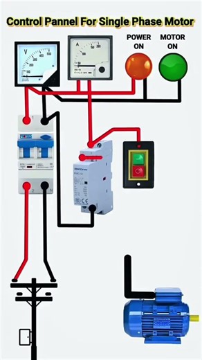 control panel for single phase motor #electrical#electrician#electrcal#electronic #electricalcontrol
