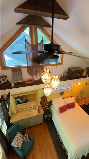 Loft cabin in mountain | Airbnb tour in Smoky Mountains #tinyhouse #travel #marathi #shorts #viral