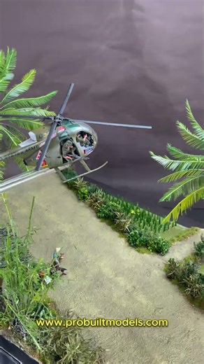 OH-6A Cayuse Flying LOW Over Hidden Vietcong | 1/35 Diorama