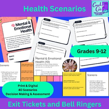 Health Scenario Exit Tickets | High School (Grades 9–12) | Print & Digital