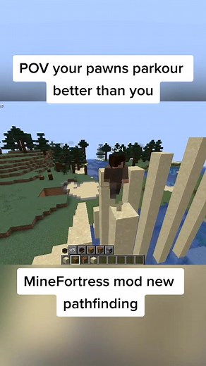 After hours of painful debugging I've finally replaced self written pathfinding with baritone. Mod link in my bio #minecraft #minefortress #mod #dwarffortress