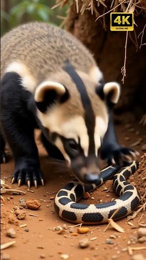 Honey Badger vs Puff Adder: Epic Savanna Showdown! Unbelievable Fight! #WildlifeEncounters