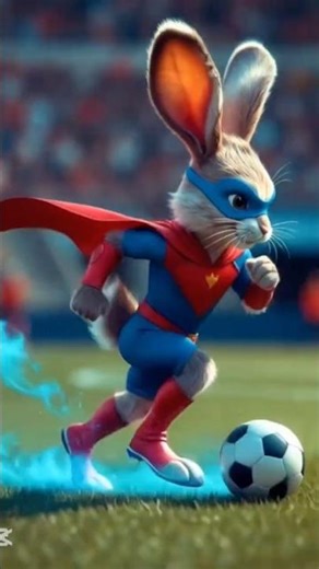 🐰⚽ SUPERHERO RABBIT PLAYING BALL! ⚽
